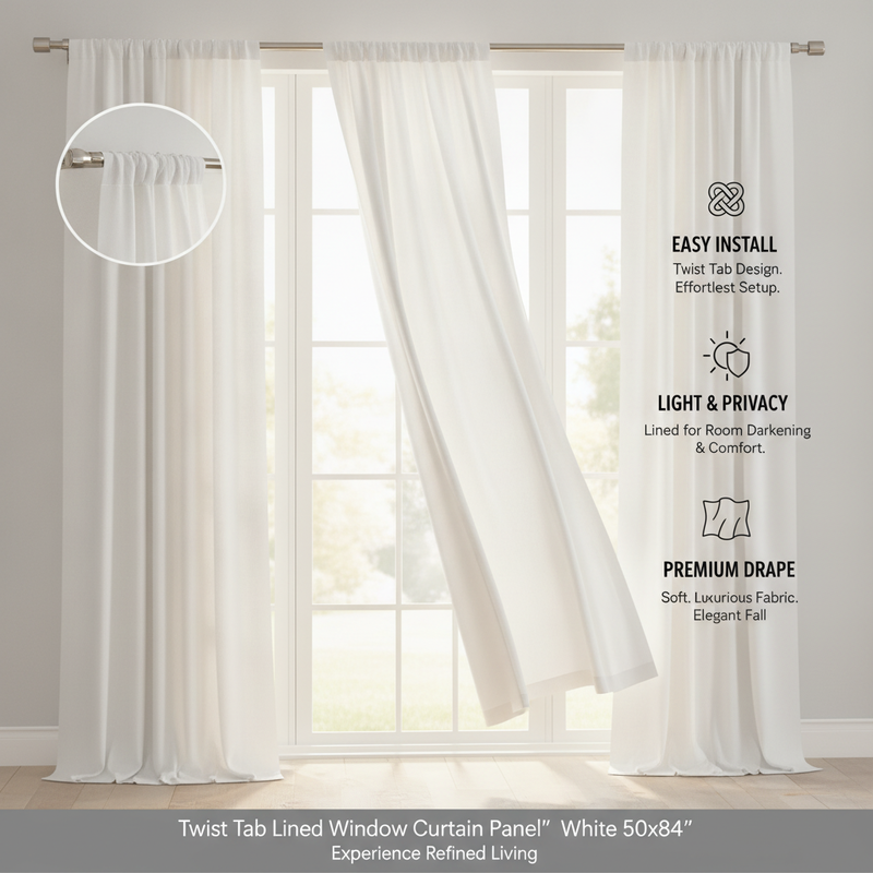 1PCS White Polyester Twist Tab - Privacy Filter 2Pack recension och pris