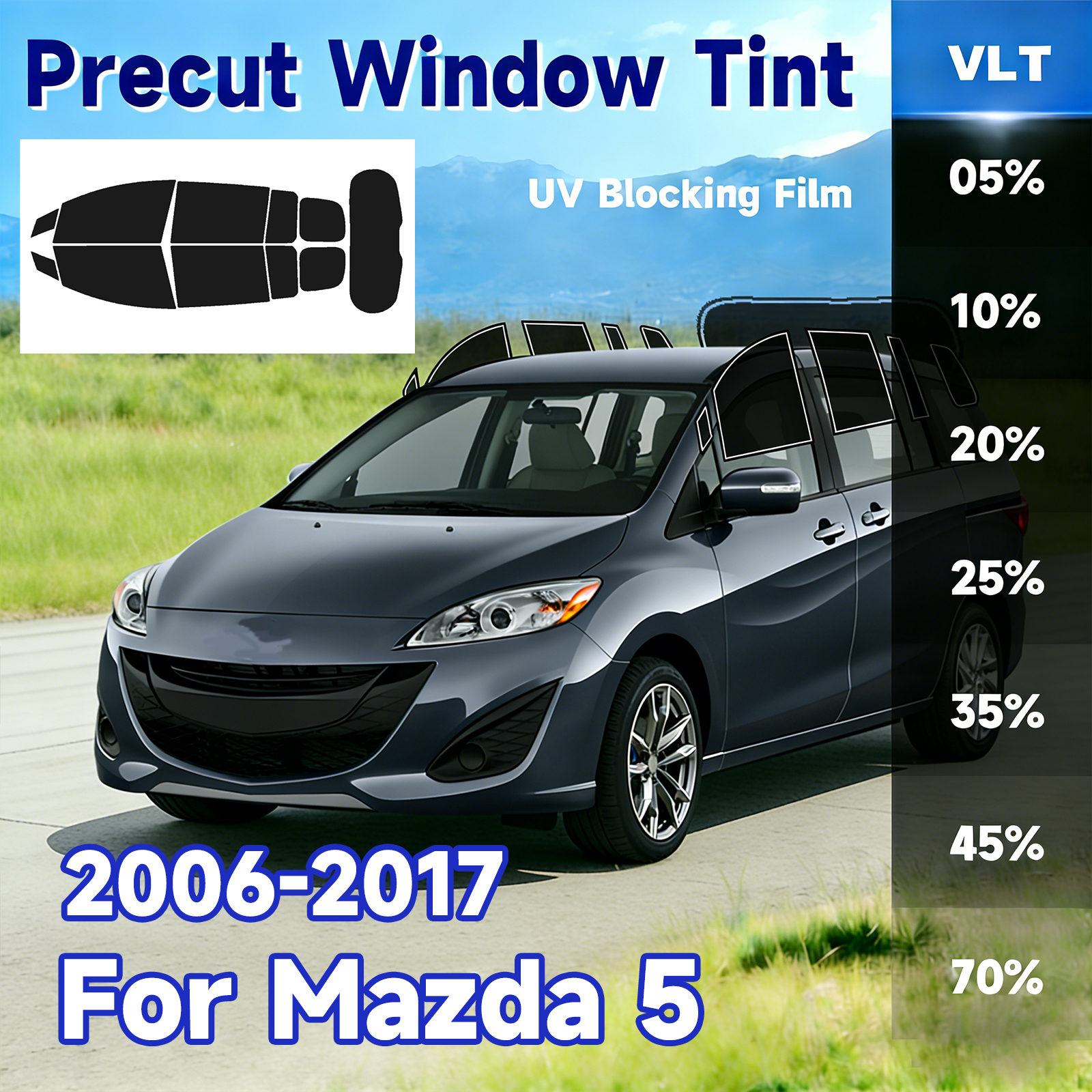 Precut Window Tint Car for Maz - Glass Protector Auto recension och pris