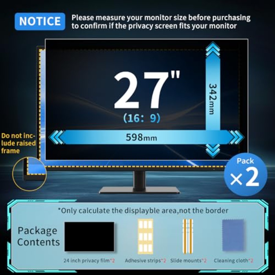 2 Pack 27 Inch Curved Computer - Privacy Filter 2Pack recension och pris