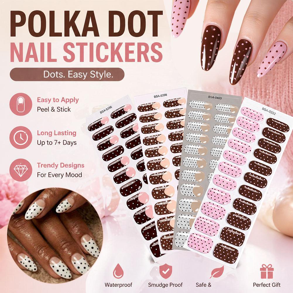 Polka Dot Gel Nail Strips Full - Full Cover Adhesive recension och pris