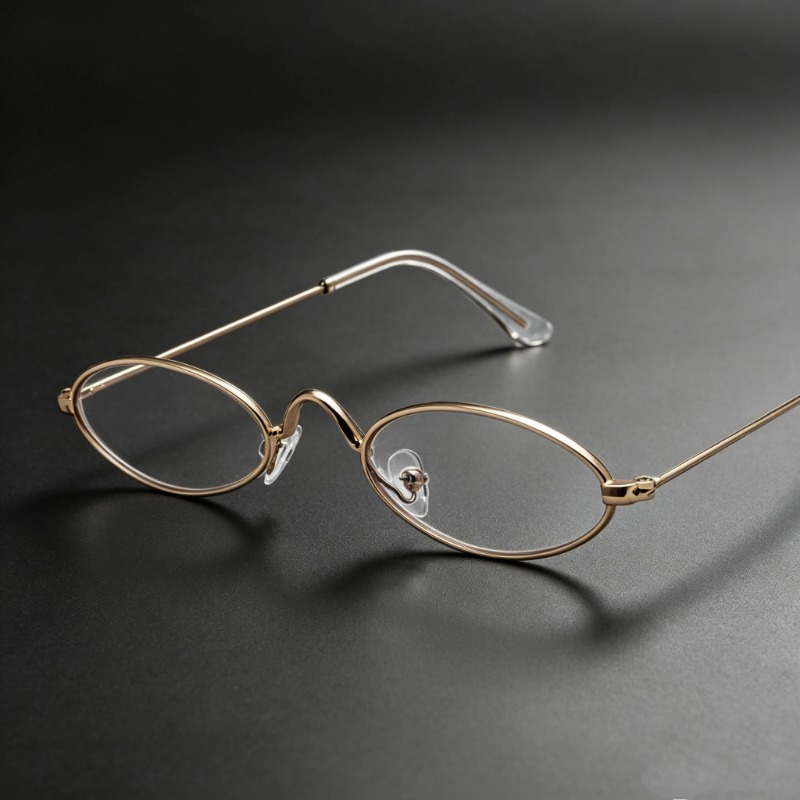 Y2K Small Oval Metal Glasses W - Anti Blue Light Film recension och pris